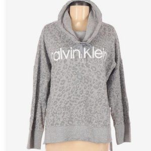 Sold  Klein Cheetah Grey Sweatshirt Cowl Neck XXL